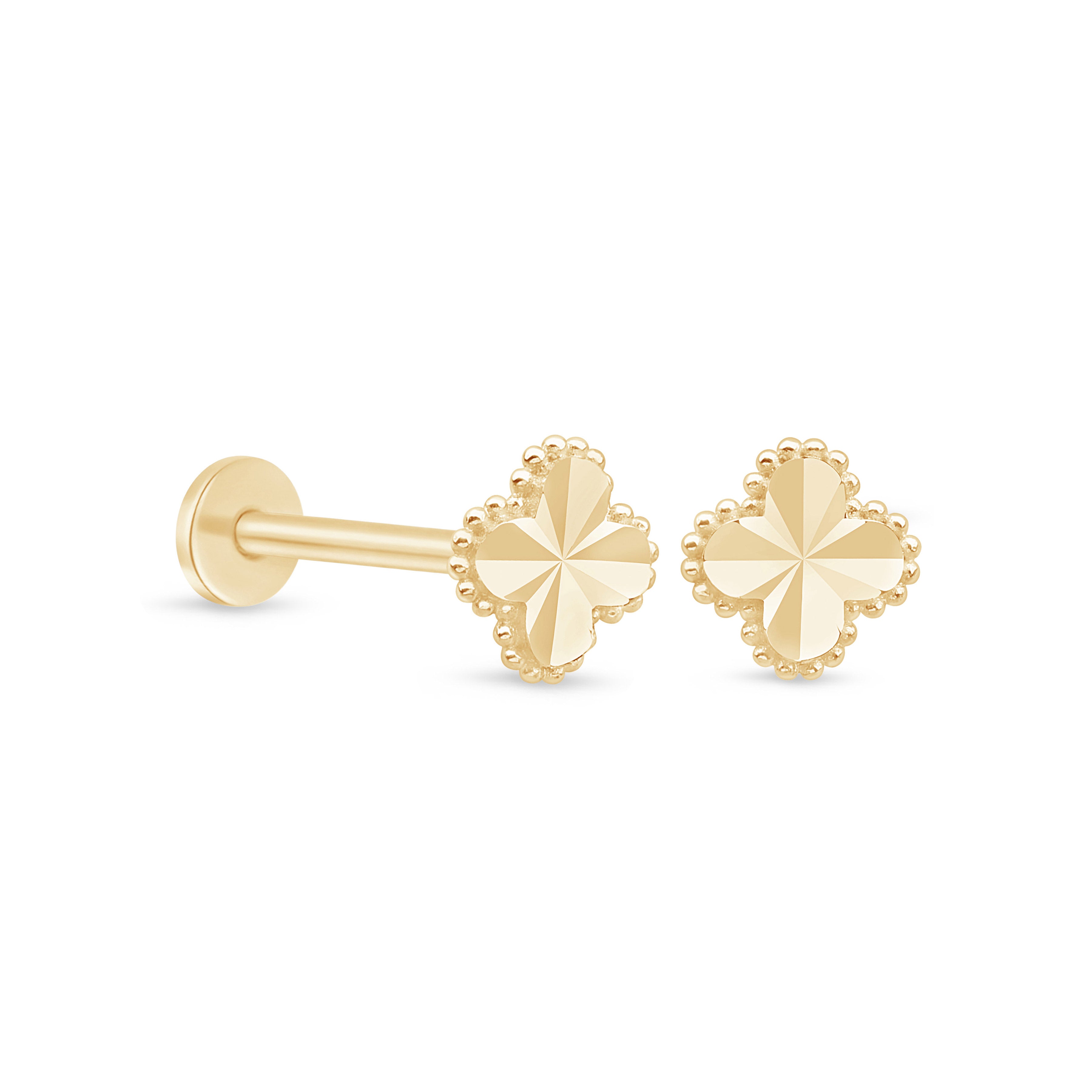 Beaded Clover Flat Back Earring