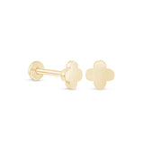 Gold Clover Flat Back Earring