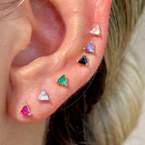 Triangle Cut Black Onyx Flat Back Stud