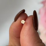 Diamond Four Petal Flower Flat Back Stud