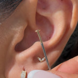 Flat Back Stud Earrings Post  Gold - Internally Threaded in Solid 14k Gold
