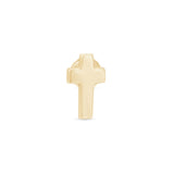 Solid 14k Yellow Gold Cross Flat Back Stud Earring