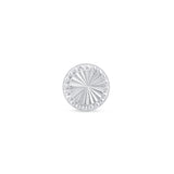 Solid 14k White Gold Diamond Cut Disc Flat Back Stud Earring