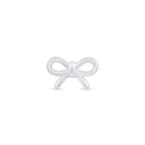 Solid 14k White Gold Bow Knot Stud Earring