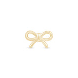 Solid 14k Yellow Gold Bow Knot Stud Earring