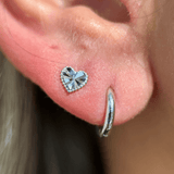 Beaded Heart Flat Back Earring