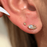 Marquise Shape Gold Flat Back Earring
