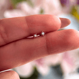 Tiny Starburst 14k Gold Flat Back Earring