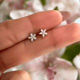 Marquise Flower Flat Back in Solid 14k White Gold