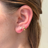 Pearl Flat Back Stud in Solid 14k Yellow Gold