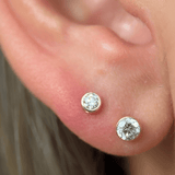 Diamond Bezel Set Flat Back Earring