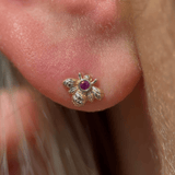 Pink Ruby Bee Flat Back Stud