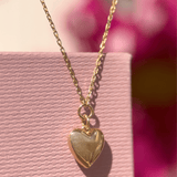 Bubble Heart and Diamond Station Necklace
