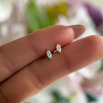 White Gold Diamond Marquise Flat Back Earring