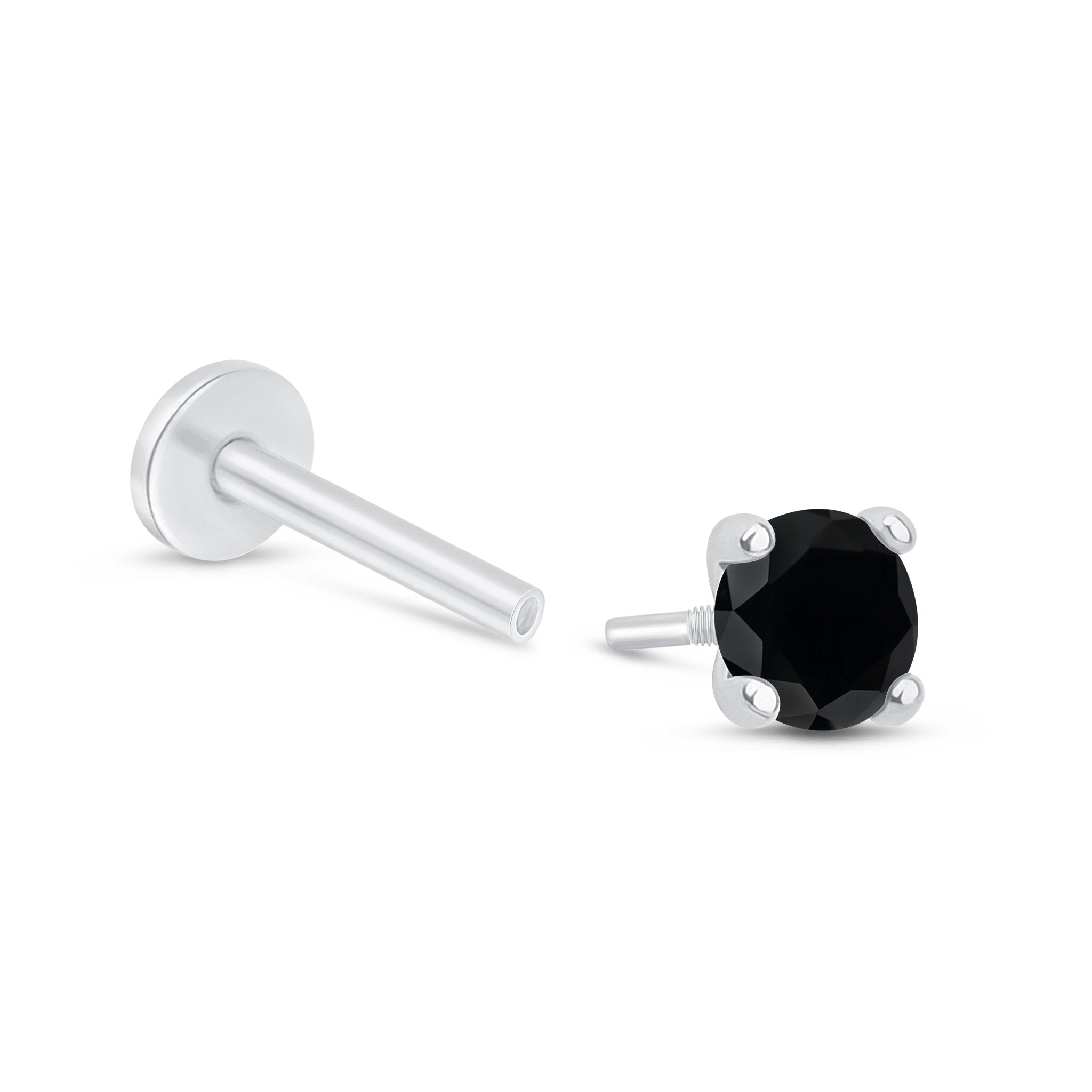 a pair of black diamond earrings on a white background