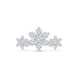 a diamond snowflake ring on a white background