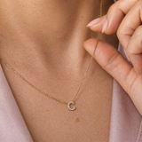 White Gold Diamond Initial Charm Necklace