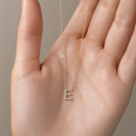 Yellow Gold Diamond Initial Charm Necklace