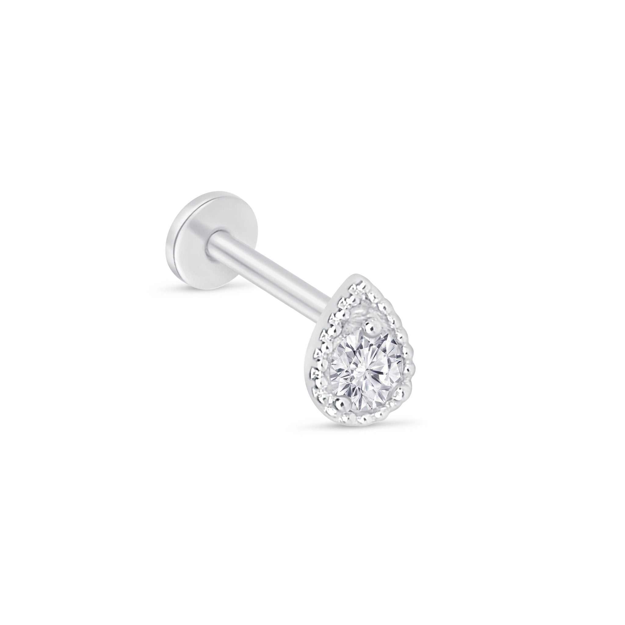 a pair of white gold and diamond earrings