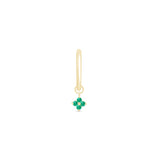 a pair of earrings with green stones on a white background