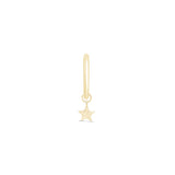 a small gold star charm on a white background