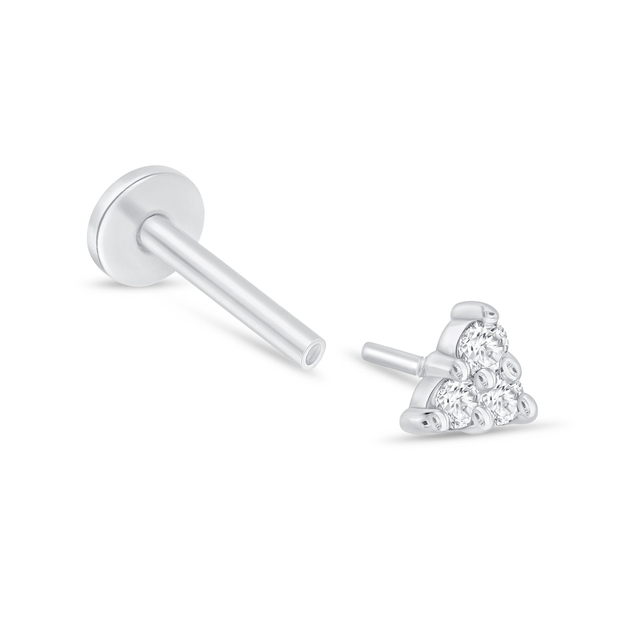 a pair of white gold diamond earrings