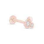 a pair of rose - cut diamond stud earrings