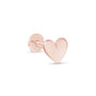 a pair of pink gold heart earrings on a white background