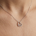 10K Gold Diamond Heart Mom Necklace