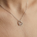 10K Gold Diamond Heart Mom Necklace