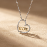 10K Gold Diamond Heart Mom Necklace