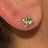 Emerald Bee Flat Back Stud