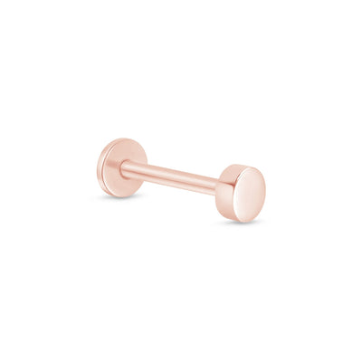 Gold Disc Flat Back Stud Earrings in Solid 14k Rose Gold