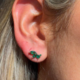 Green Emerald Marquise Wing Flat Back Earring