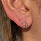 Pink Ruby Bee Flat Back Stud