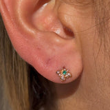 Emerald Bee Flat Back Stud