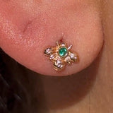 Emerald Bee Flat Back Stud