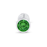 Bezel Set Emerald Flat Back Stud