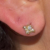 Cubic Zirconia Bee Flat Back Stud