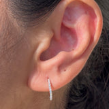 Opal Hoop Earring in Solid 14k Yellow Gold