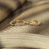 Rainbow Pavé Studded Hoop Earring