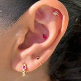 Ball Flat Back Stud Earrings in Solid 14k Yellow Gold