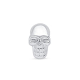 Minimalist Skull Flat Back Stud in Solid 14k White Gold