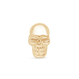 Minimalist Skull Flat Back Stud in Solid Yellow Gold