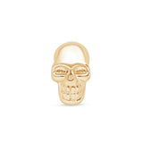 Minimalist Skull Flat Back Stud in Solid 14k Yellow Gold