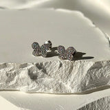 Diamond Pavé Butterfly Screw Back Earrings