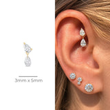 Pear Shape Lab-Grown Diamond Flat Back Earring