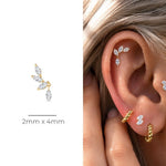Yellow Gold Marquise Dangle Lab Grown Diamond Cluster Stud