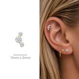 Yellow Gold Trio Round Lab Grown Diamond Crawler Earring