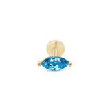 Marquise London Blue Topaz Flat Back Earring